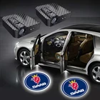 Беспроводной светодиодный прожектор с логотипом на дверь автомобиля, 12 шт., для Saab 9000 900 428 03-10 9-3 9-5 93 95 2003 2012, автомобильные аксессуары