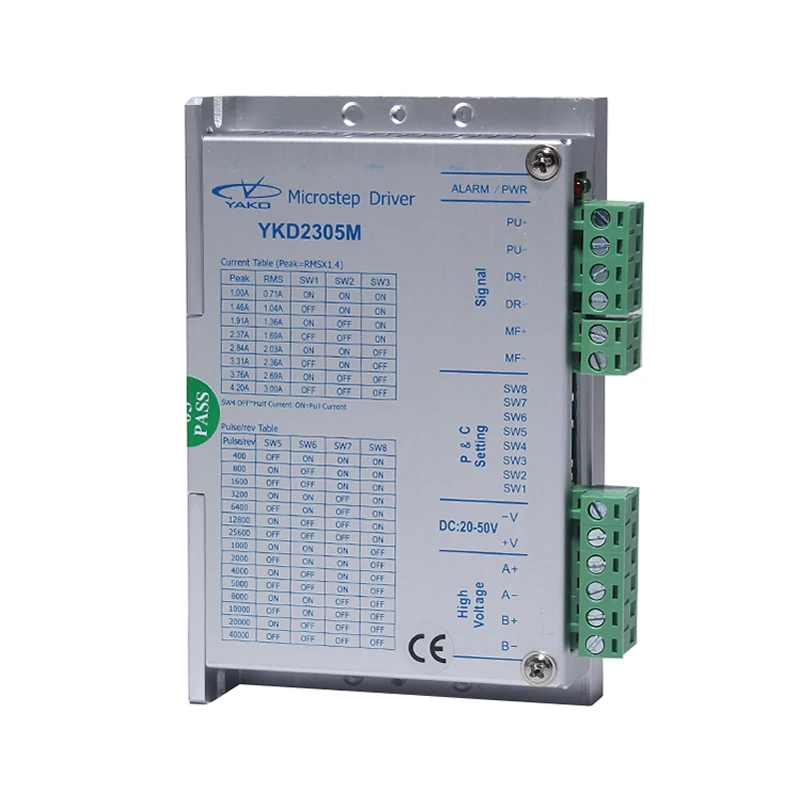 Двухфазный Драйвер шагового двигателя YAKO 32 бит DSP цифровой YKD2305M Φ 3A для гравера и