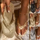 Шлепанцы женские, блестящие, на плоской подошве, женская обувь сандалии