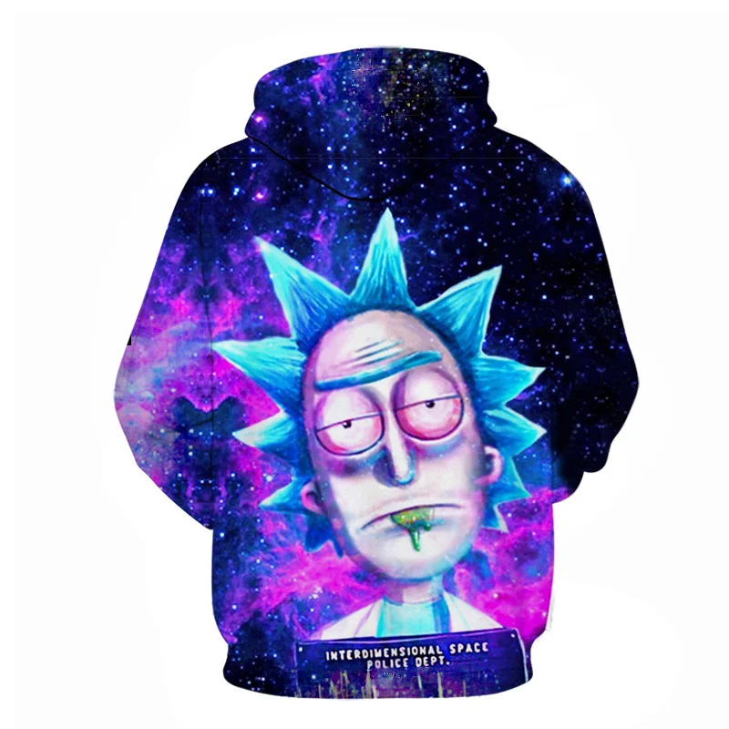 3D Толстовка пальто Для мужчин женщин толстовки с принтом Рик и Морти Animea пуловеры