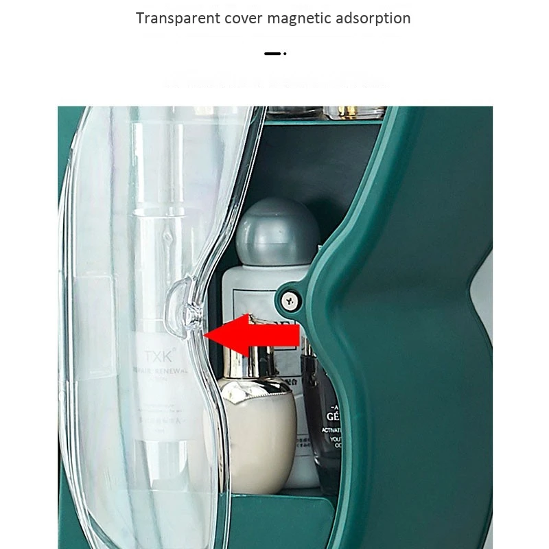 

Butterfly Wall Hanging Makeup Storage Box Drawer-Type Bathroom Makeup Organizer ABS Plastic Transparent Dustproof