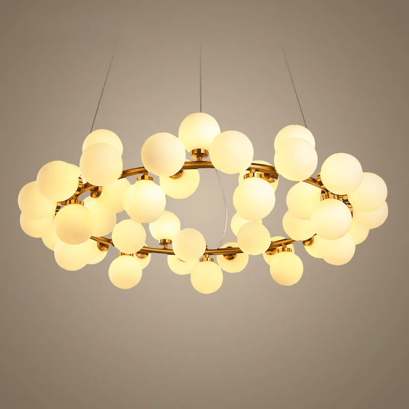 Винтажная Люстра для лестницы круглая Круглая гостевого ресторана стеклянный