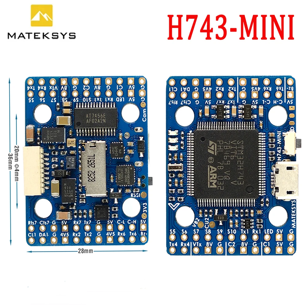 Контроллер полета Matek H743 MINI 20x20 мм STM32H743VIT6 ICM20602 Встроенный OSD DPS310 PDB для FPV