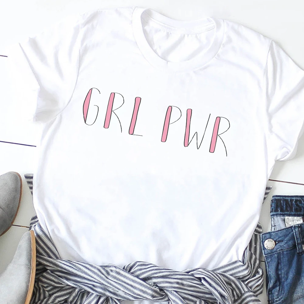 Женская футболка для девочек с розовыми буквами Повседневная модная принтом