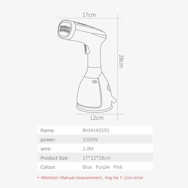 

Garment Steamers 280ml Handheld Fabric Steamer 15Seconds Fast-Heat 1500W Garment Steamer for Home Travelling Portable Steam Iron