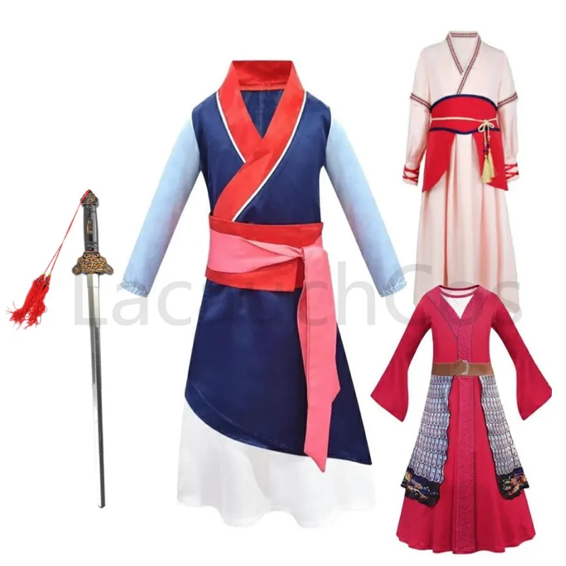 kids clothes Mulan Cosplay Dress For Girls Cosplay Costume Kids Halloween Stage Costumes Carnival Costumes for Children