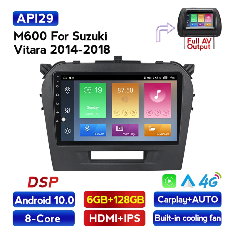 Автомобильный DVD плеер MEKEDE Восьмиядерный с GPS навигацией для SUZUKI Vitara 2015 2016 2017 2018