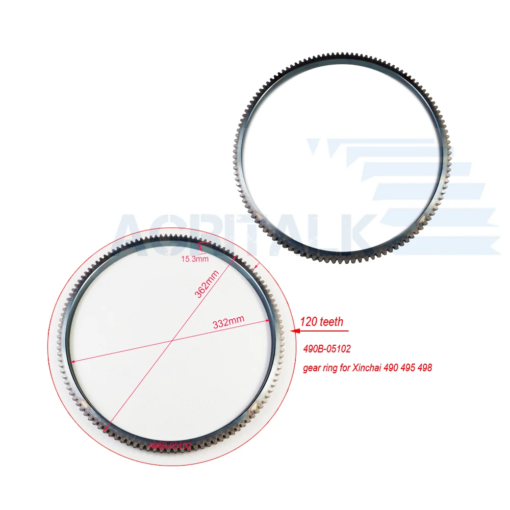 Зубчатое кольцо для двигателя Xinchai 490BT / 495BT A498BT. Пожалуйста, проверьте количество зубьев и диаметр по номеру детали: 490B-05102.