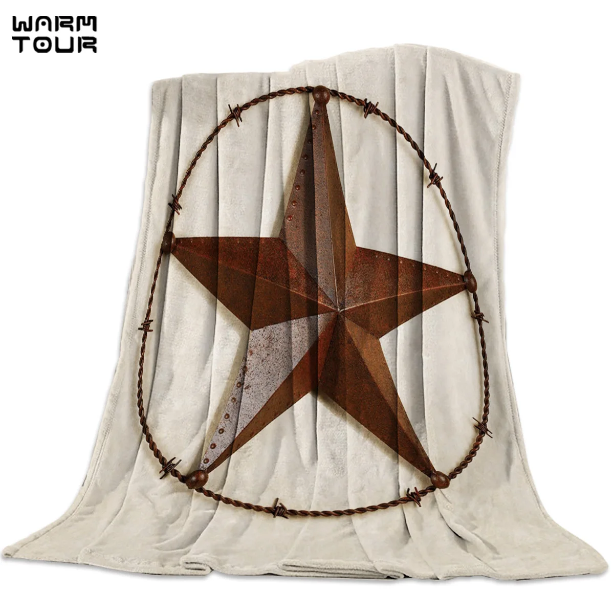 Техасское одеяло с принтом Звезда страна Запад мягкое удобное бархатное