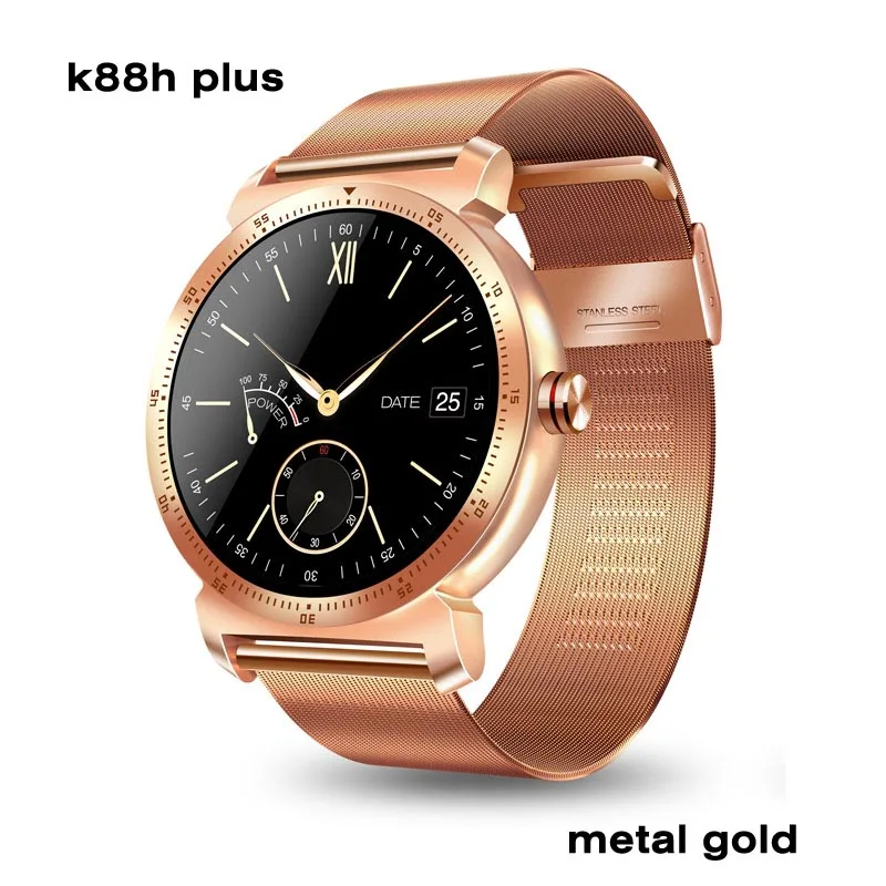 Metal gold Greentiger K88H плюс Bluetooth Смарт-часы мужские монитор сердечного ритма фитнес-трекер IP67 водонепроницаемые спортивные Смарт-часы Android IOS - Цвет: Metal gold