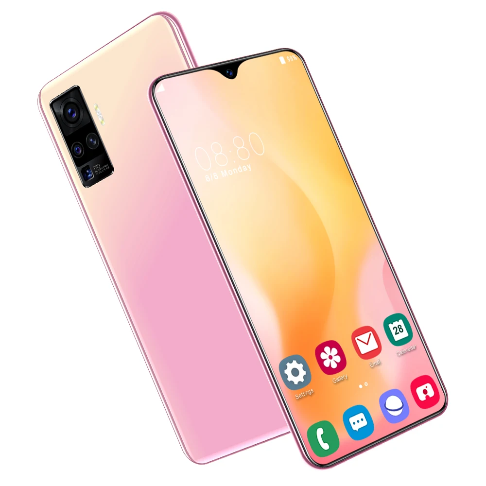 

New Arrival X50pro 128/256GB 6.7 Inch Pink Andriod 9 Mobile Phone CPU MTK6799 4800mAh Deca Core Face ID Smartphones Celular