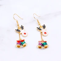 cytheria earrings for women christmas style santa claus deer snowman bell wreath female earrings christmas eve party gifts