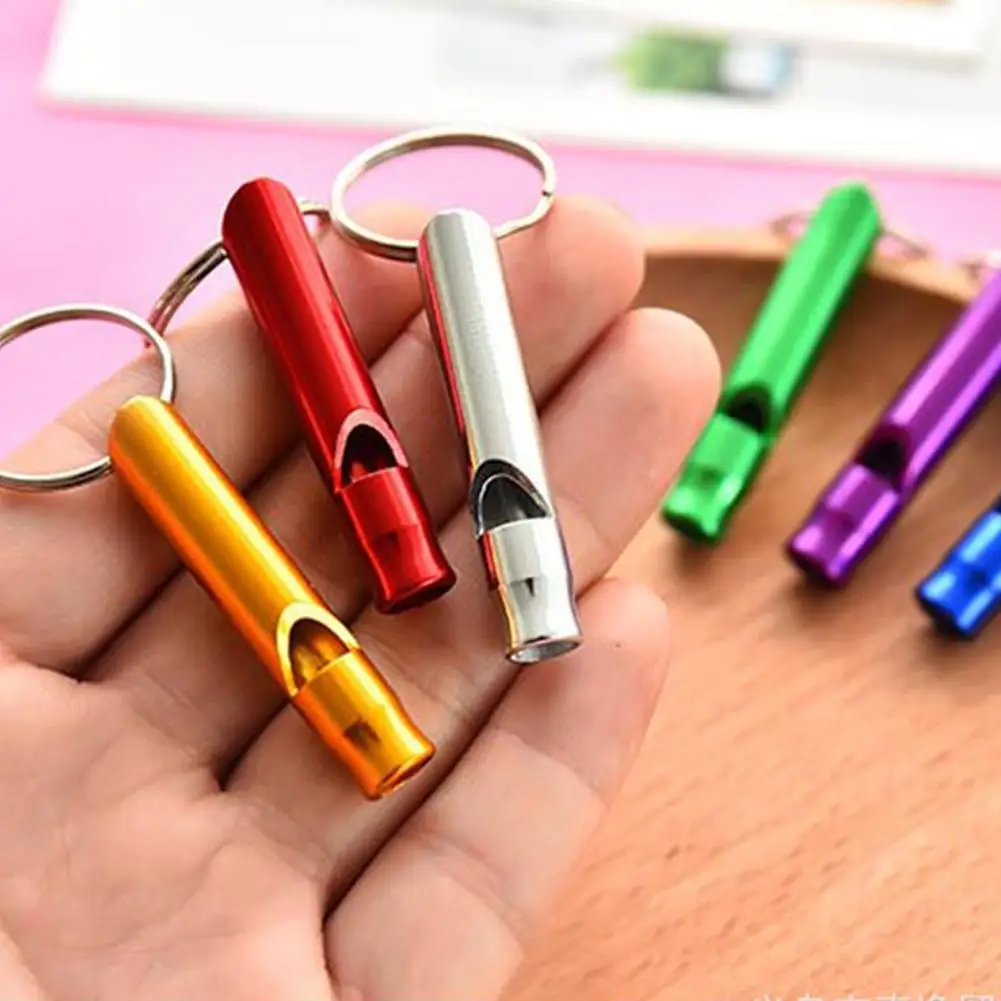 

Multifunction Aluminium Whistles with Key Ring Emergency Survival Whistle for Hiking Camping Accessory Dog Training Random Color