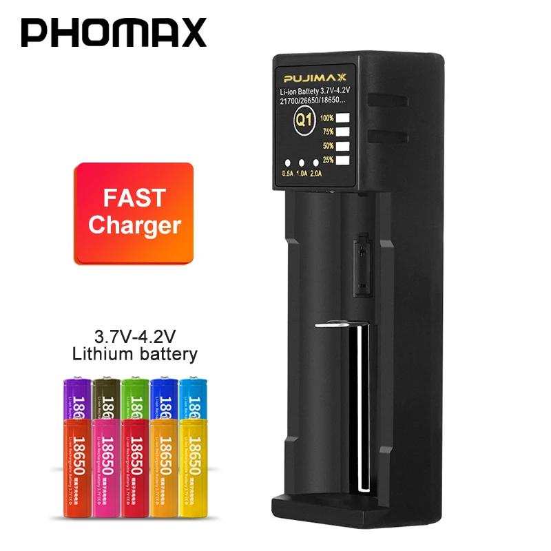 Умное зарядное устройство PHOMAX 1 слот 3 7 4 2 в светодиодная подсветка регулируемый