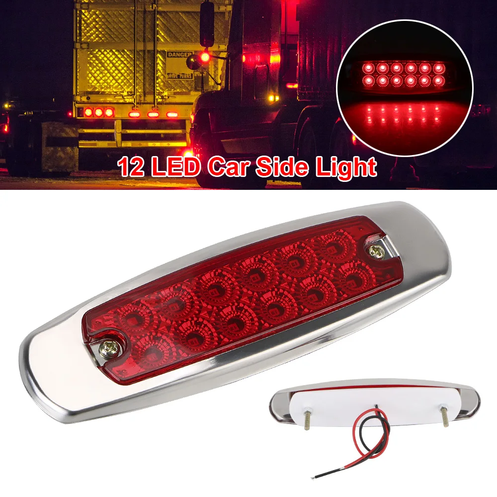 

LEEPEE боковая лампа для тяжелого грузовика, предупресветильник, 12 светодиодов, светильник ние фонари s, водонепроницаемый сигнальный фсветил...