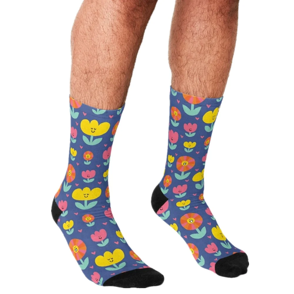 

2021 Men Socks harajuku Heart Watercolor Painting Printed Happy hip hop Novelty Skateboard Crew Casual Crazy Funny Socks
