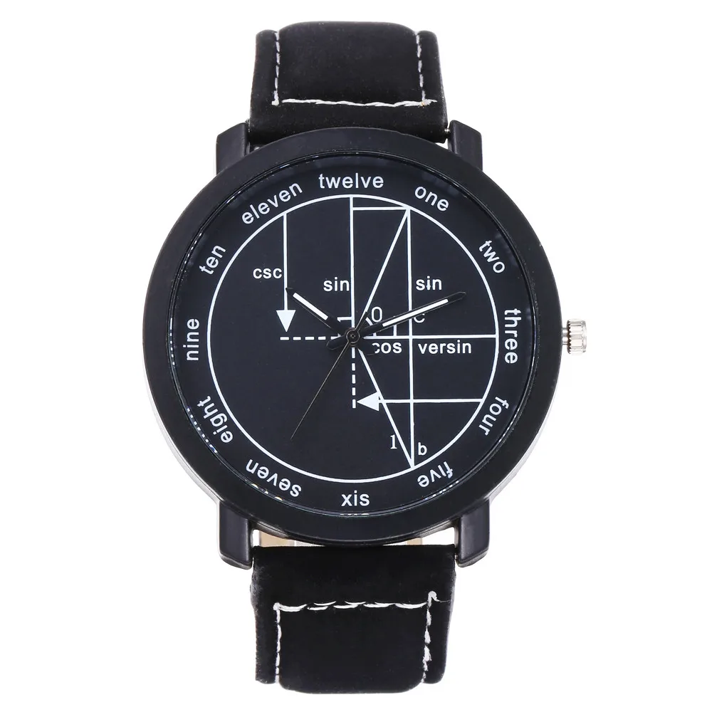 

2020 Man Watch Creative Mathematical Formula Watches Men Women Leather Band Quartz Wristwatches Student Watch Clock Reloj Hombre