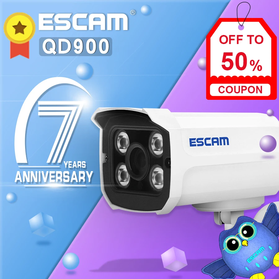 

ESCAM Brick QD900 WIFI 1080P P2P Cloud IR Waterproof Security IP Camera