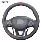 DIY черный, красный искусственная кожа Чехол рулевого колеса автомобиля красного цвета маркер на верхней части для Kia K2 Kia Rio 2011 2012 2013