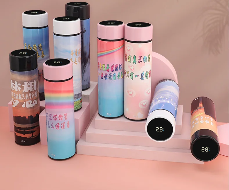 Умная Вакуумная чашка с дисплеем температуры воды светодиодный термос
