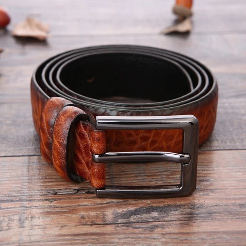 Ремень мужской из натуральной кожи Роскошный дизайнерский пояс воловьей модный