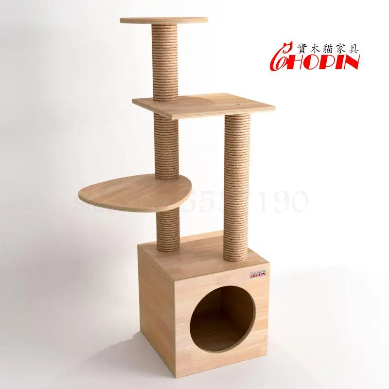 Деревянная рама для кошек мебель прыжков и игрушечное дерево гнездо Когтеточка