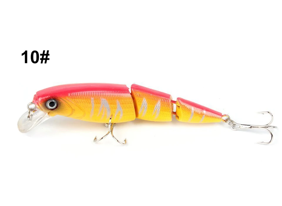 10 1PCS Jointed Fishing Lure 10.5CM 15G Floating Minnow Plastic Artificial Fishing Wobblers Tools 3 Sections Lure - Цвет: 10
