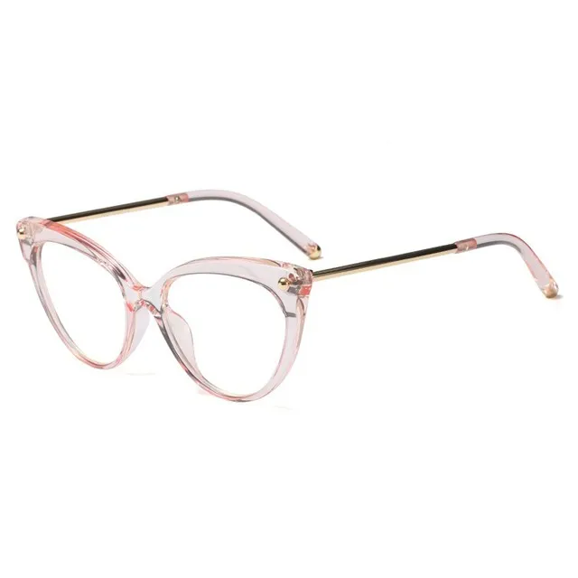 

Cat Eye Glasses Frame For Women Luxury Brand Leopard Print Round Eyeglasses Anti Blue Light Computer Transparent Glasses