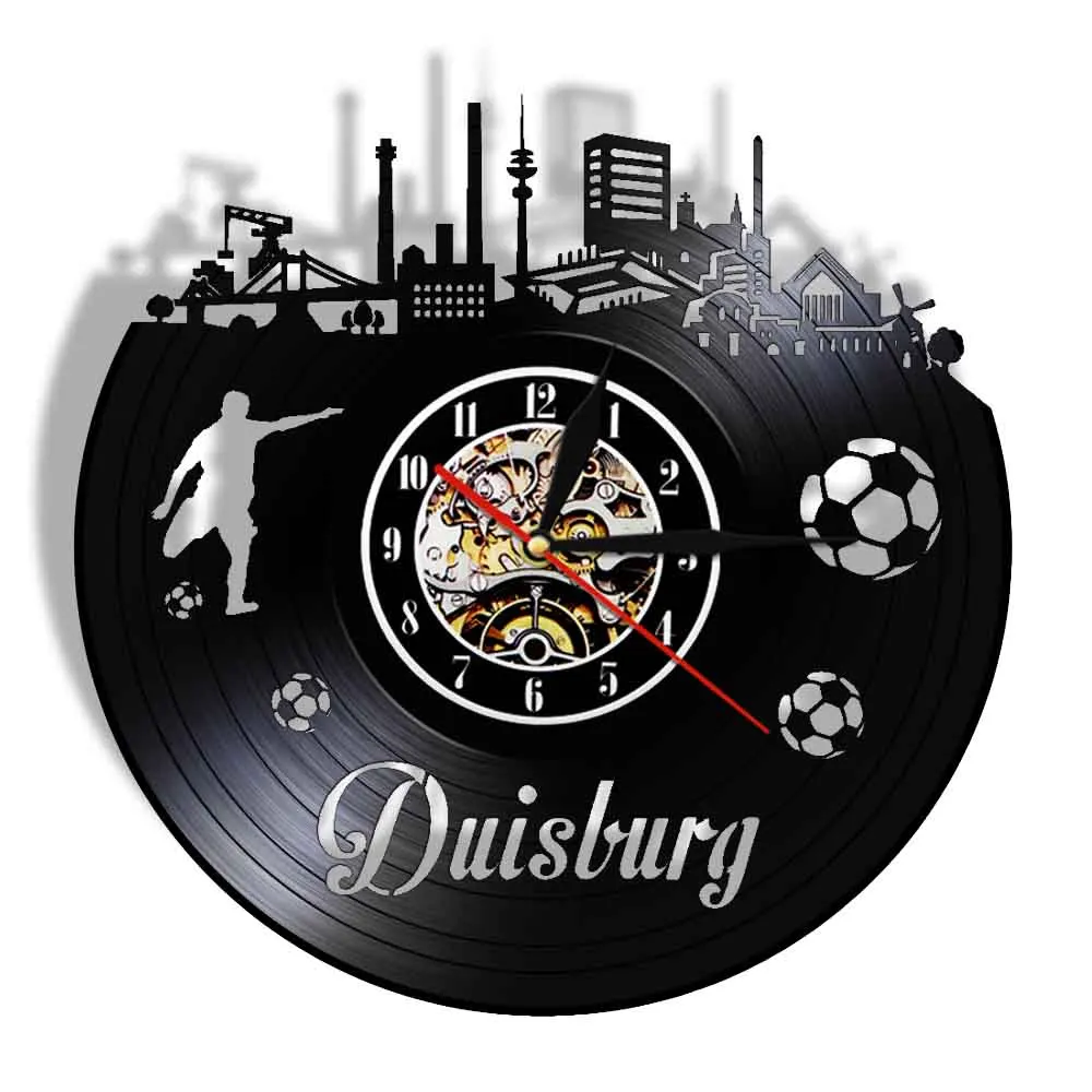 Настенные часы Duisburg с вентилятором Германия винил рекорд футбол 3D кварцевые