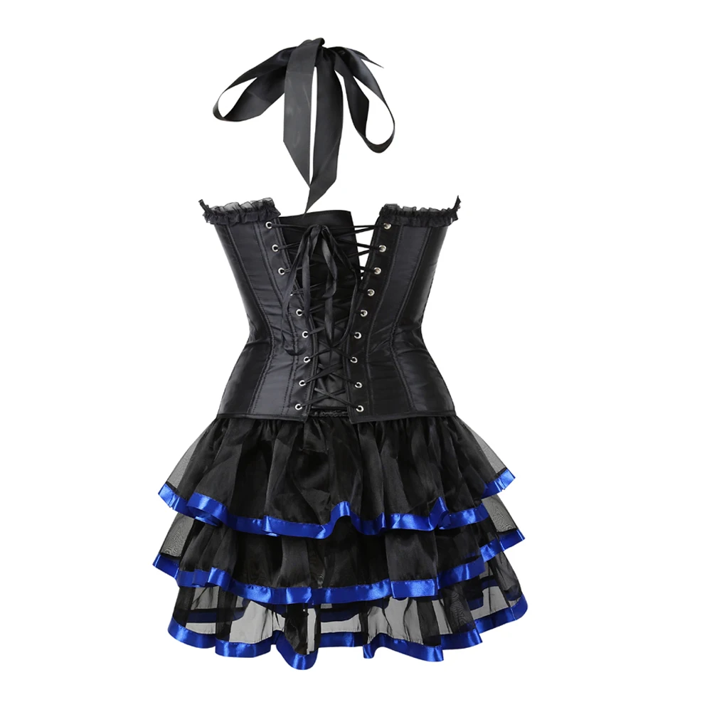 Sexy Corset Dress for Women Overbust Lingerie Mini Tutu Skirt Carnival Gothic Costume Showgirl S-2XL | Женская одежда