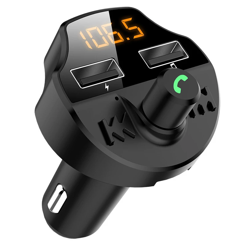 Автомобильное зарядное устройство с двумя USB портами FM передатчик беспроводной