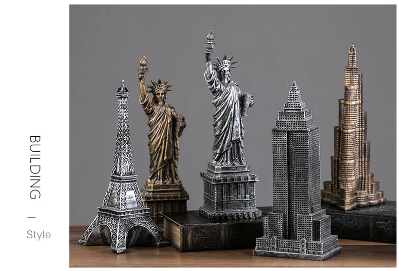 Скульптура в виде здания Liberty, башня Парижа, миниатюрная модель, украшение дома, искусство, украшения, подарки из смолы