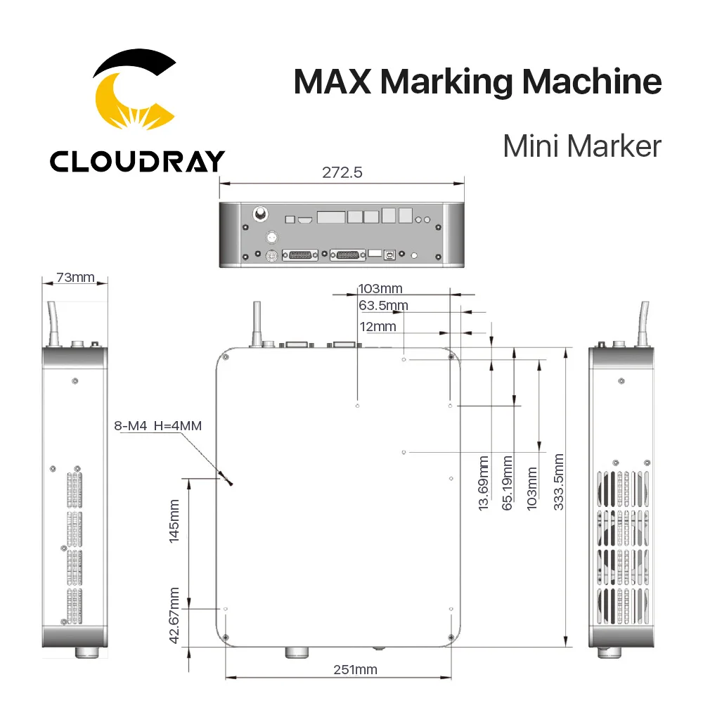 Cloudray 20 Вт лазерная маркировочная машина мини-маркер для маркировки металла из