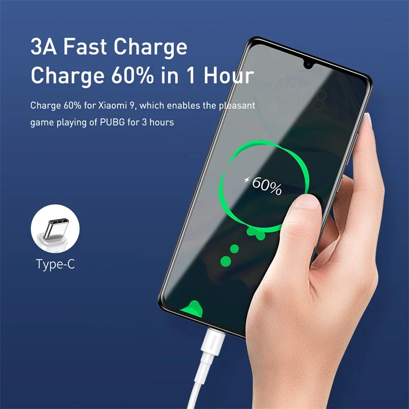 Baseus 3A Быстрая зарядка USB кабель для iPhone Micro type-C устройства кабель для передачи данных Быстрая зарядка кабель провод для huawei Xiaomi samsung