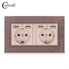 COSWALL 2 банды Россия Испания стандарт ЕС розетка с 4 USB порт зарядки скрытый мягкий светодиодный индикатор винтажная татуировочная машина