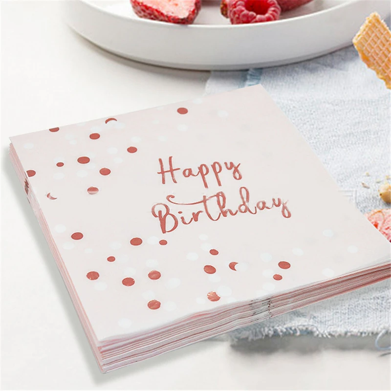 Одноразовая бумажная посуда ASD109 из розового золота с подносом для чашек