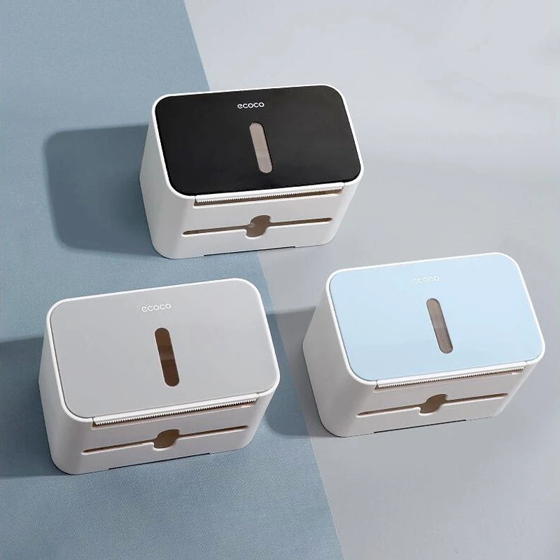 

Водонепроницаемый держатель для туалетной бумаги Ecoco, настенный поднос для туалетной бумаги, рулонная бумажная трубка, ящик для хранения са...