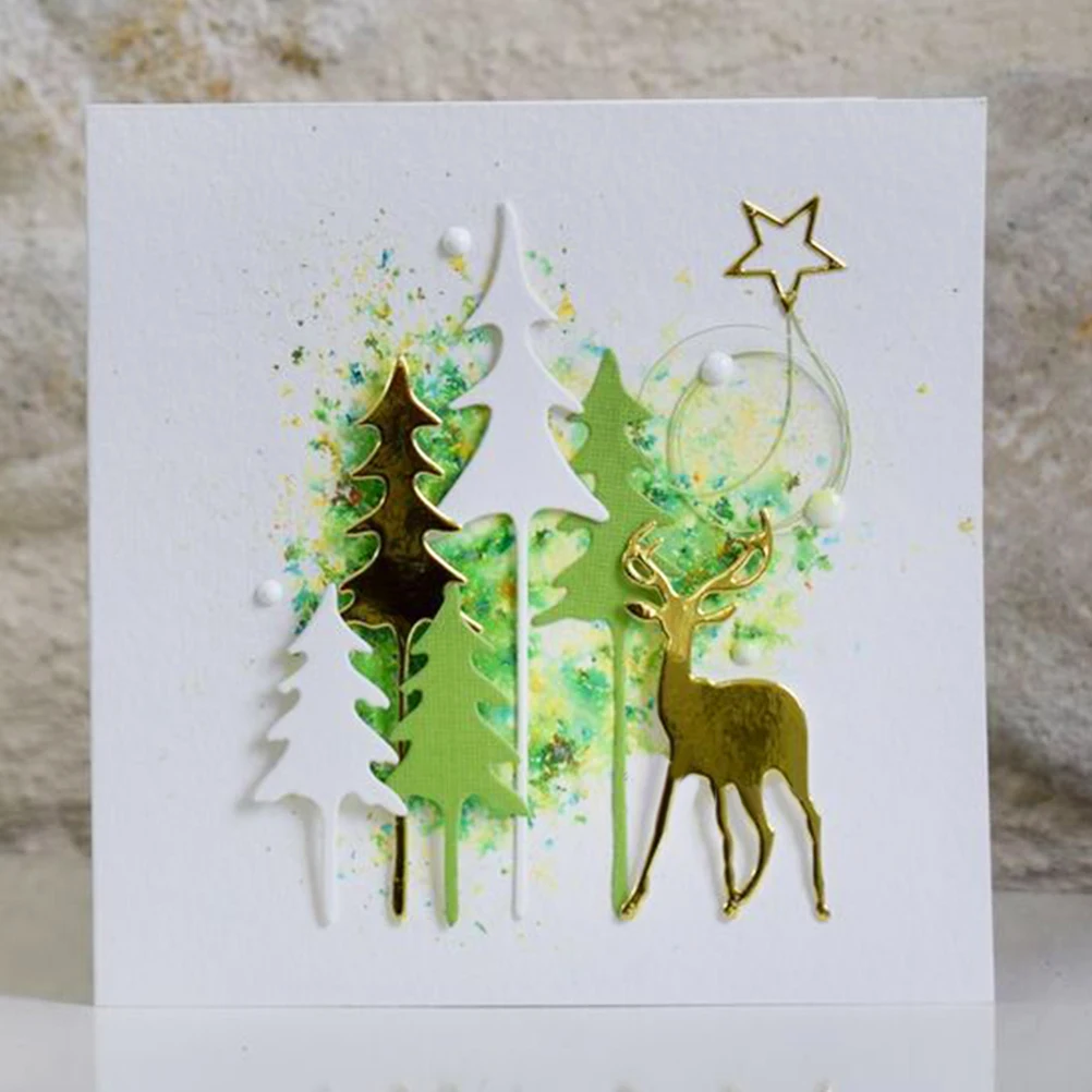 3 шт. металлические штампы для резки рождественской елки и Скрапбукинг тиснение
