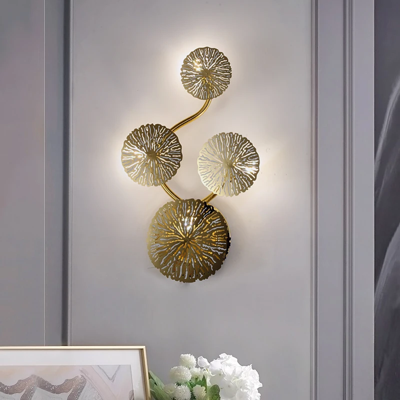 FKL современный настенный светильник s в виде листьев лотоса настенные