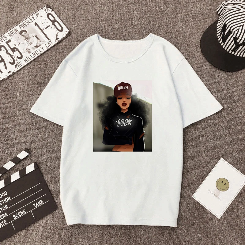 Черная Женская футболка с волшебным поппином для девушек черная принтом