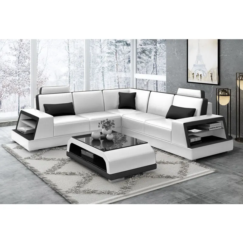 Набор кожаных диванов серии G8045 бархатный диван из зернистой кожи китайский для