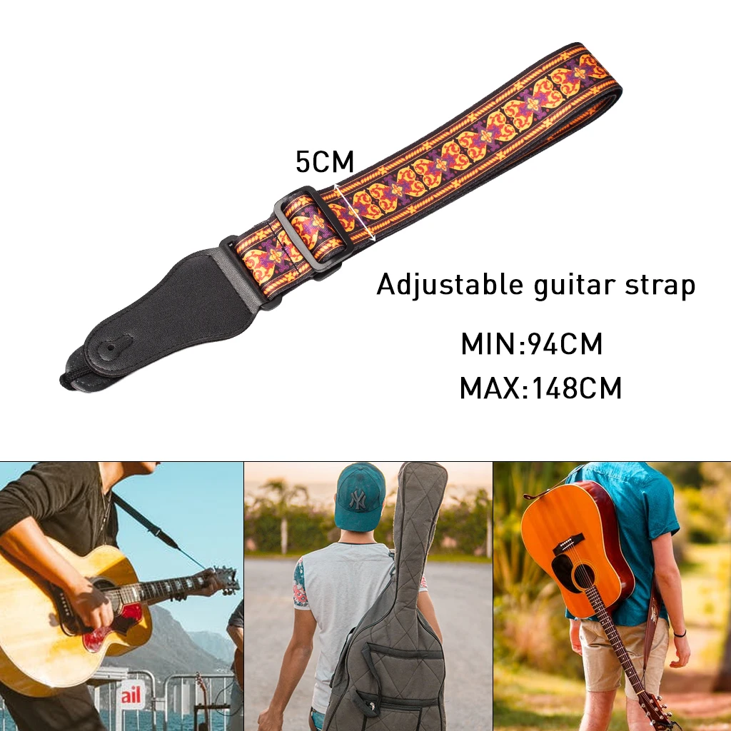 

Adjustable Guitar Strap 2" Wide For Acoustic Electric Bass Musical Accessories