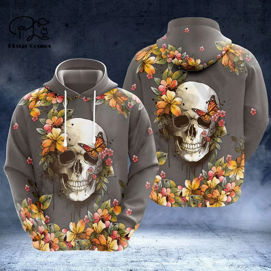 

PLstar Cosmos 3Dprinted Skull Flower Newest Harajuku Pullover Streetwear Unique Unisex Man/Woman Casual Hoodies/Sweatshirt/Zip 1