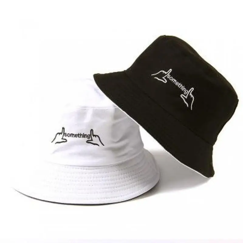 

COKK Casual Sun Hat Letter Bucket Hat Men Women Bob Hip Hop Caps Summer Panama Foldable Double Sided Dance Hat Casual Korean