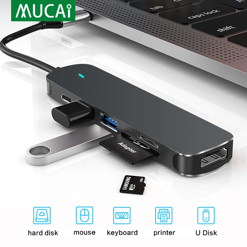 

USB C HUB Type C to Multi USB 3.0 HUB HDMI/RJ45 Adapter Dock for Huawei Mate 30 MacBook Pro Splitter Port Type C HUB