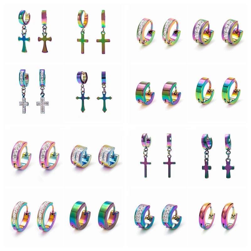 1 пара новых мужских ювелирных изделий корейские модные маленькие серьги-кольца