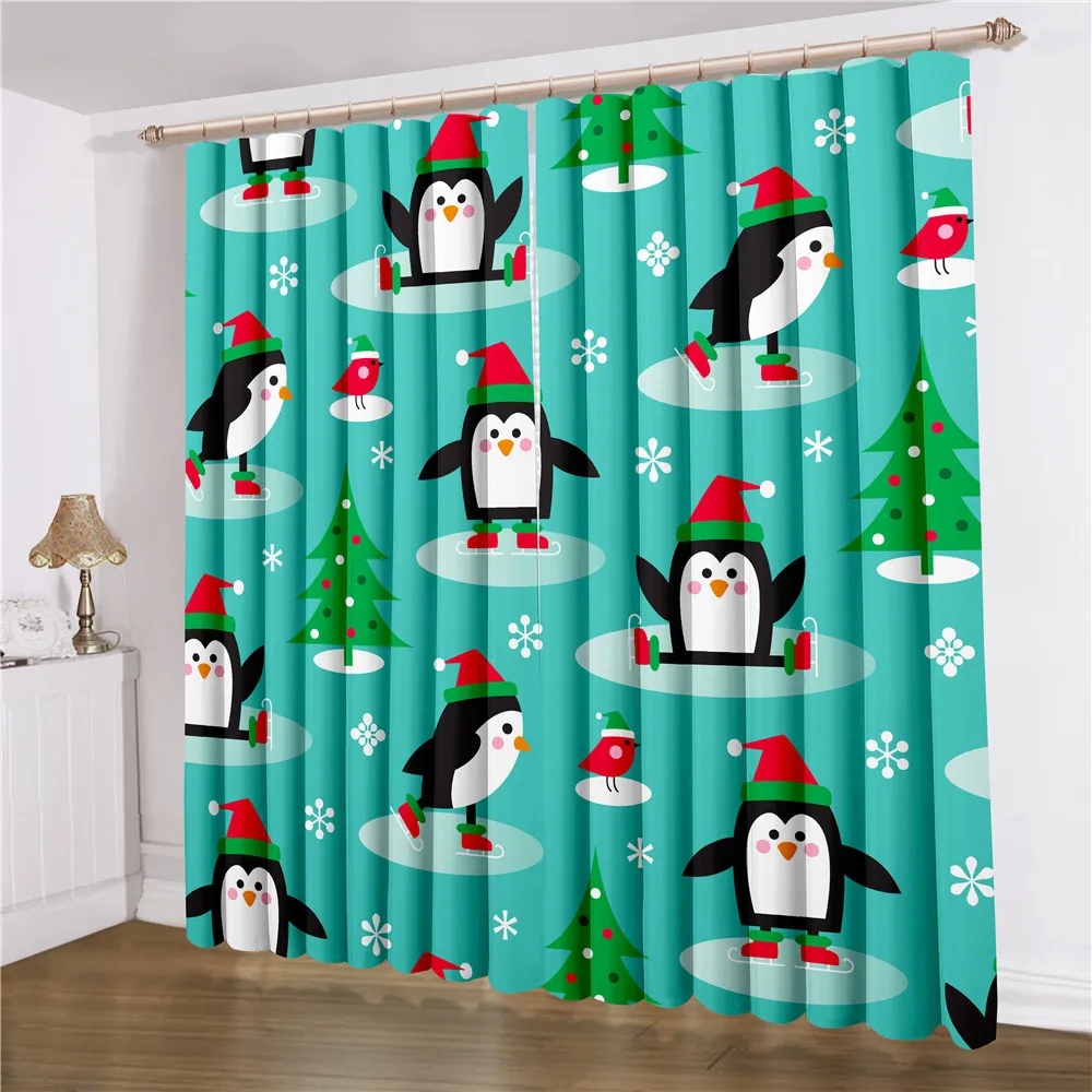 Мультфильм Пингвин рождественские занавески для детской спальни гостиной