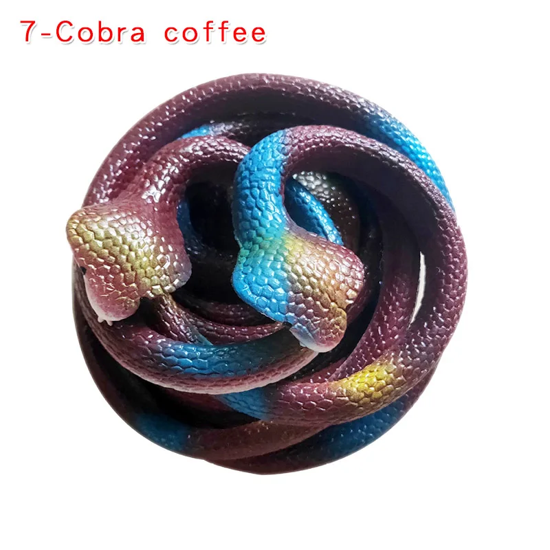 7-Cobra coffee Моделирование мягкая резиновая игрушка "Змея" модель страшная поддельная змея хитрая пародия розыгрыш на Хэллоуин реквизит подарки Декор дети кляп шутки шалость игрушки - Цвет: 7-Cobra coffee