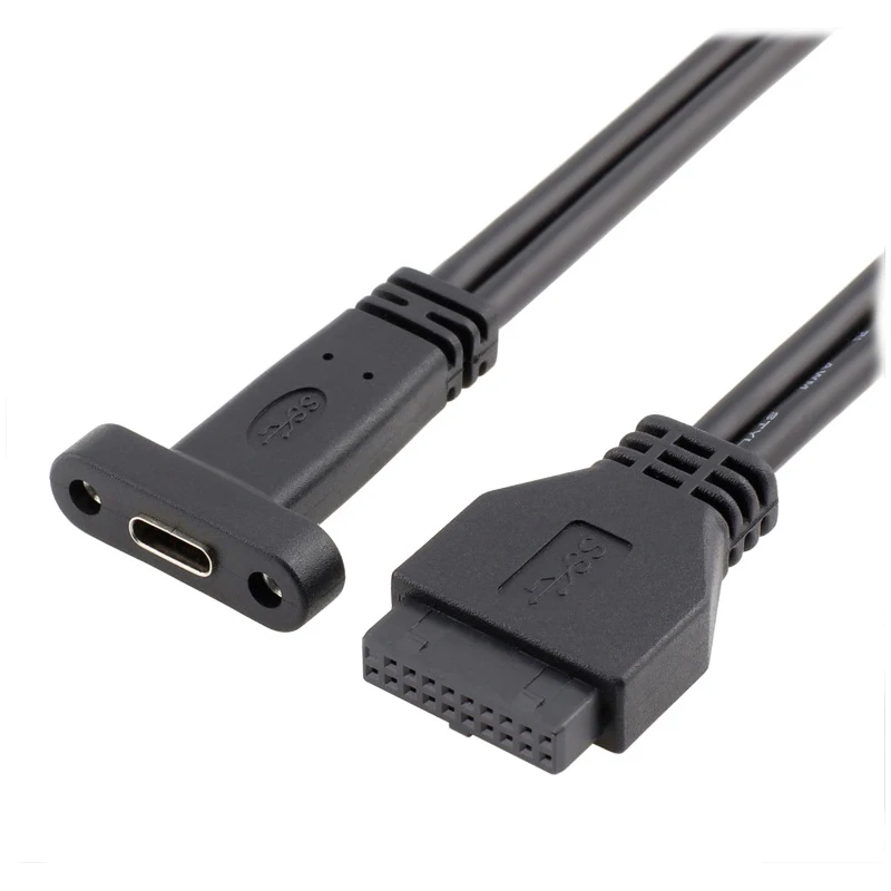 

USB 3,1 Тип C USB-C женский с вмонтированой корпусной винт для крепления адаптера внешней USB 3,0 20Pin материнская плата 19pin заголовка кабеля 50 см