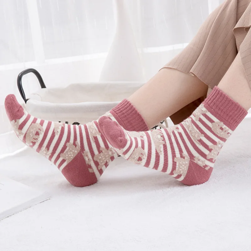 Женские зимние носки плотные теплые из кроличьей шерсти для женщин Термальность